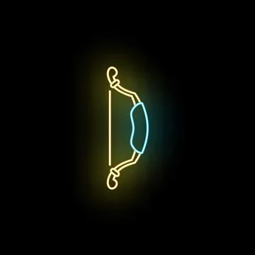 Archery bow glowing neon light sign icon Stock Illustration