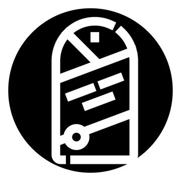 Archery bow string target icon design in black circle Stock Illustration