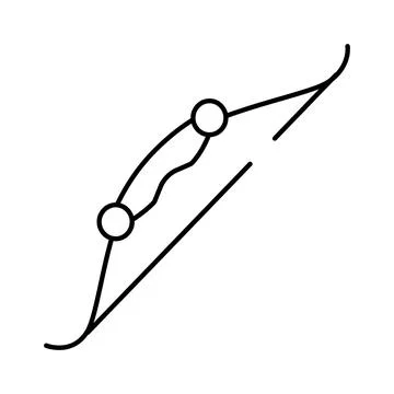 Archery bow weapon line art icon illustration Stock Illustration