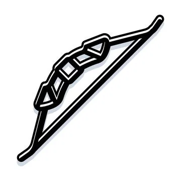Archery bow weapon line art icon illustration Stock Illustration
