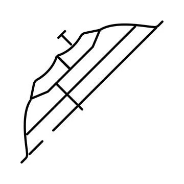 Archery bow weapon line icon on white Illustrazione stock