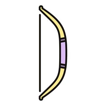 Archery bow weapon vector icon illustration drawing Illustrazione stock