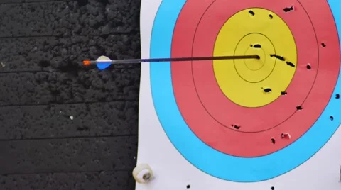 Archery, close up of a target Stock Footage 64623637