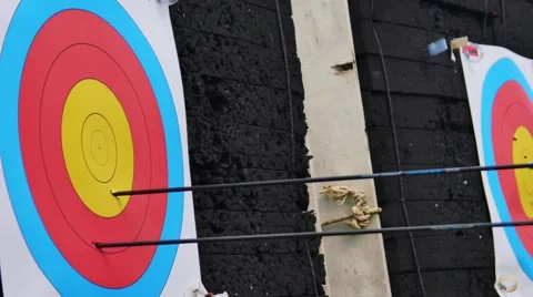 Archery, close up of a target Stockbeeldmateriaal 64623723