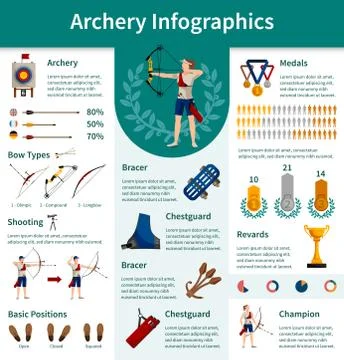 Archery Flat Infographics Illustration