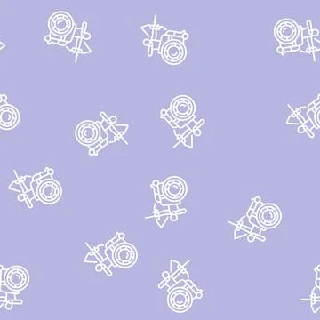 Archery handicapped athlete line seamless pattern Illustrazione stock