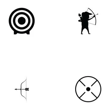 Archery icon set Stock Illustration