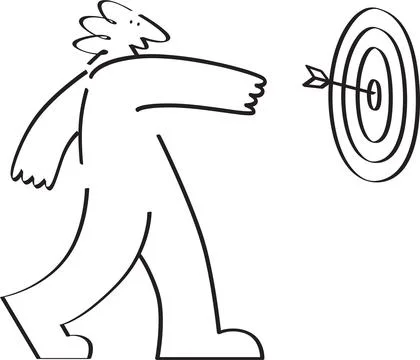 Archery Illustration (Aiming at a Target) Stock-Illustration