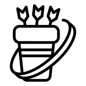 Archery kit icon outline vector. Quiver arrow Illustrazione stock