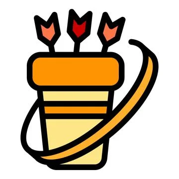 Archery kit icon vector flat Stock Illustration