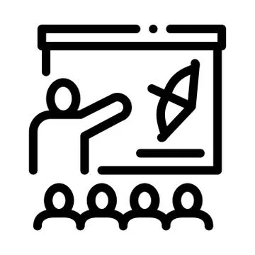 Archery Lesson Education Icon Thin Line Vector Stock Illustration