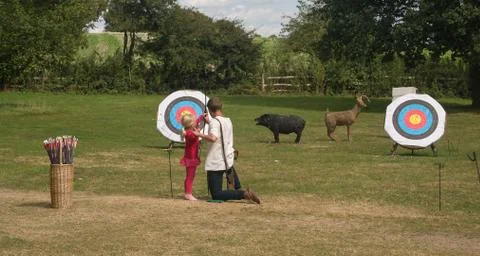 Archery lesson Stock Photos