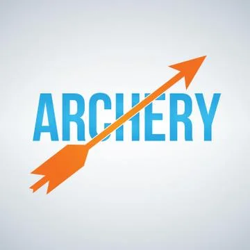 Archery Logo Design Template, vector illustration isolated on white background. Stock Illustration