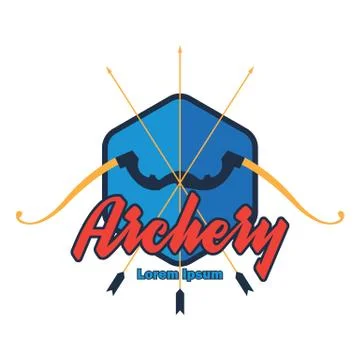 Archery logo with text space for your slogan / tag line, vector illustration Stock Illustration