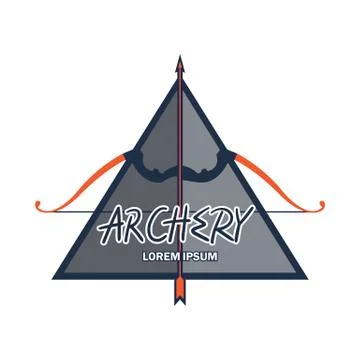 Archery logo with text space for your slogan / tag line, vector illustration Stock Illustration