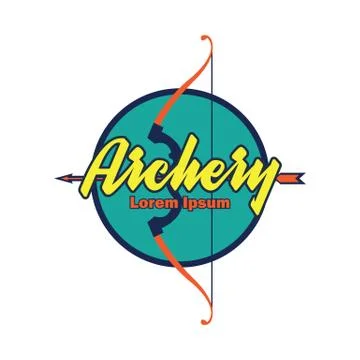 Archery logo with text space for your slogan / tag line, vector illustration Stock Illustration