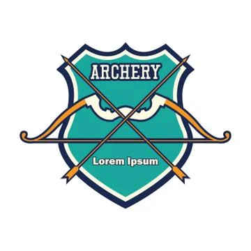 Archery logo with text space for your slogan / tag line, vector illustration Stock Illustration