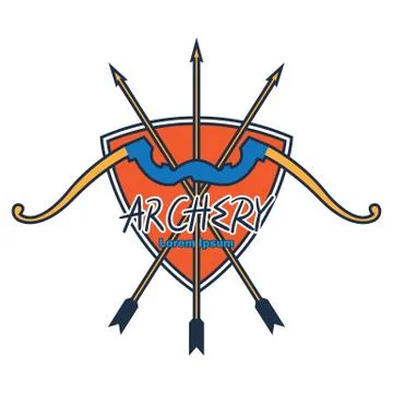 Archery logo with text space for your slogan / tag line, vector illustration Stock Illustration