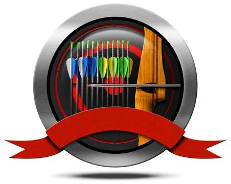 Archery Metal Icon Stock Illustration