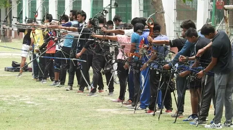 Archery practice Stock Footage 64615466