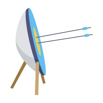 Archery practice or training. Successfully hitting the target. Vector artwork Stock Illustration