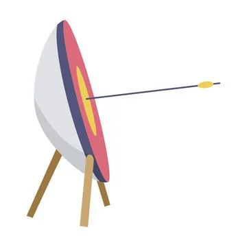 Archery practice or training. Successfully hitting the target. Vector artwork Stock Illustration