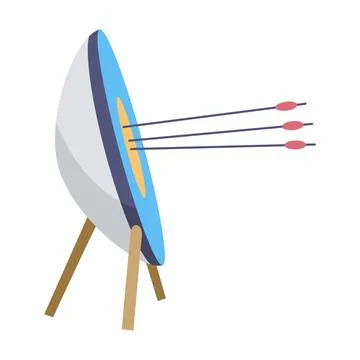 Archery practice or training. Successfully hitting the target. Vector artwork Stock Illustration
