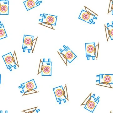 Archery sport vector seamless pattern Stock Illustration