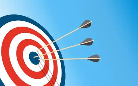 Archery Target With 3 Arrows Stock Illustration