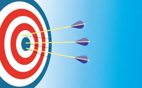 Archery Target With 3 Arrows Stock Illustration