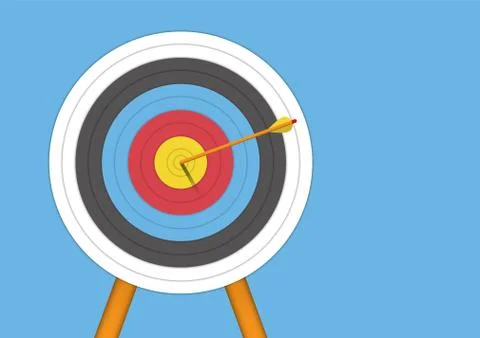 Archery Target with an Arrow Stock Illustration
