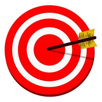 Archery target with arrow. Stock Illustration