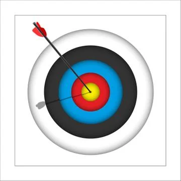 Archery target with arrow. Vector illustration. Stock Illustration
