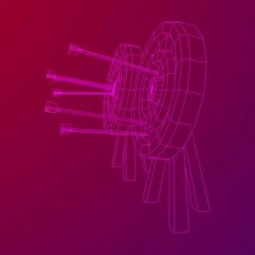 Archery target. Arrows hit round target goal concept Stock Illustration