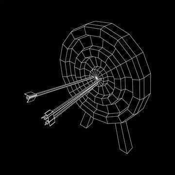 Archery target. Arrows hit round target goal concept Stock Illustration