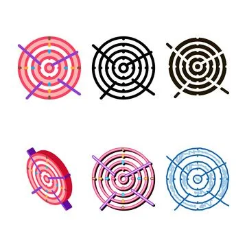 Archery target with arrows icon thin line vector edition Stock Illustration
