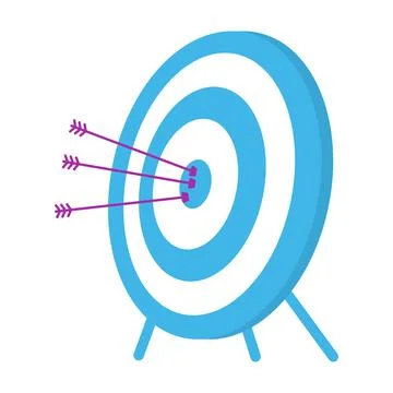 Archery target with arrows semi flat color vector object Stock Illustration