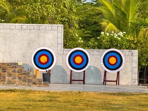 Archery Target board Stock Photos