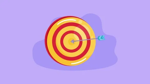 Archery target with bullseye hit by arrow motion graphic animation successf.. 動画素材 338401151