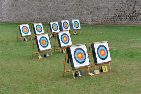 Archery targets Stock Photos