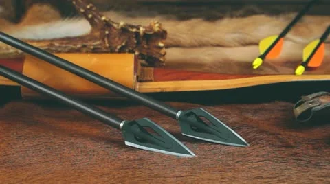 Archery Vintage Broadhead Stock-Footage 12605476