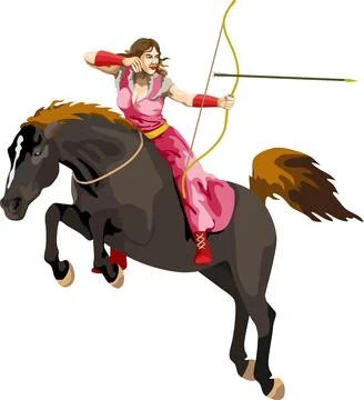 Archery Warrior Horse Stock Illustration