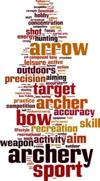 Archery word cloud Stock Illustration