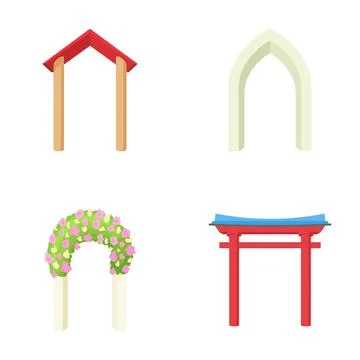 Arches and gates representing different cultures and styles Stock Illustration