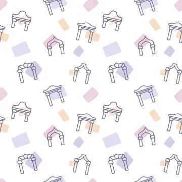 Arches color vector doodle simple seamless pattern 스톡 일러스트