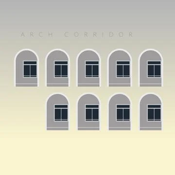 Arches in the Corridor - Abstract Composition - Stock Illustration Stock Illustration