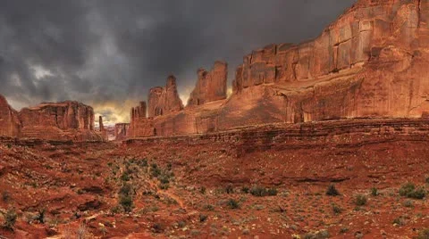 Arches Courthouse Towers Stock Footage 10564217
