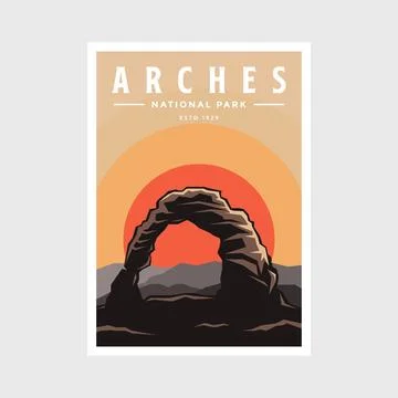 Arches National Park poster vector illustration design Stock Illustration