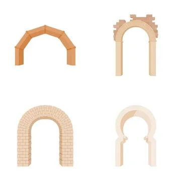Arches set illustrating different architectural styles Stock Illustration