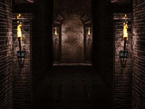 Arches with torches background Stock Photos